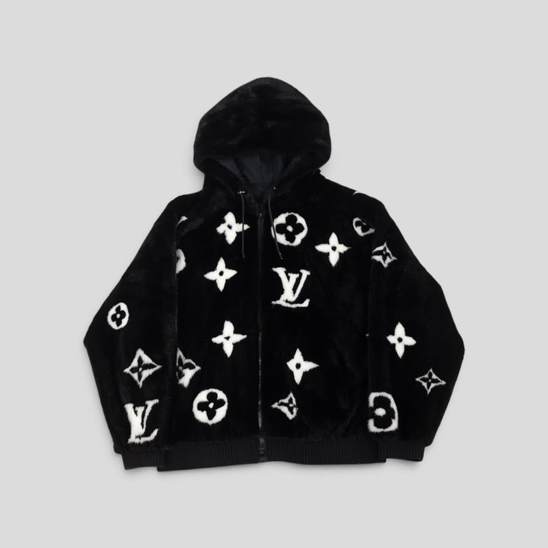 Louis Vuitton Monogram Mink Fur Zipped Jacket