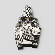 Louis Vuitton Parisian Collage Jacquard Hoodie in White/Black