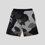 Louis Vuitton Patchwork Portrait Monogram Shorts in Black/Grey/Brown