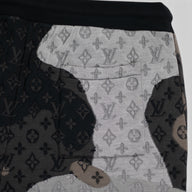 Louis Vuitton Patchwork Portrait Monogram Shorts in Black/Grey/Brown