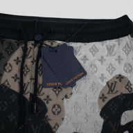 Louis Vuitton Patchwork Portrait Monogram Shorts in Black/Grey/Brown