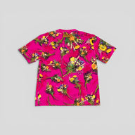 Louis Vuitton Print and Embroidered Flower Tee in Pink/Multicolor