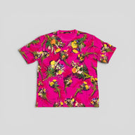 Louis Vuitton Print and Embroidered Flower Tee in Pink/Multicolor