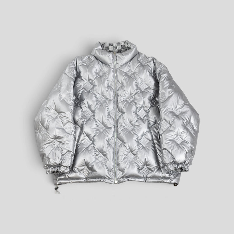 Louis Vuitton Reversible Monogram Puffer Jacket in Silver