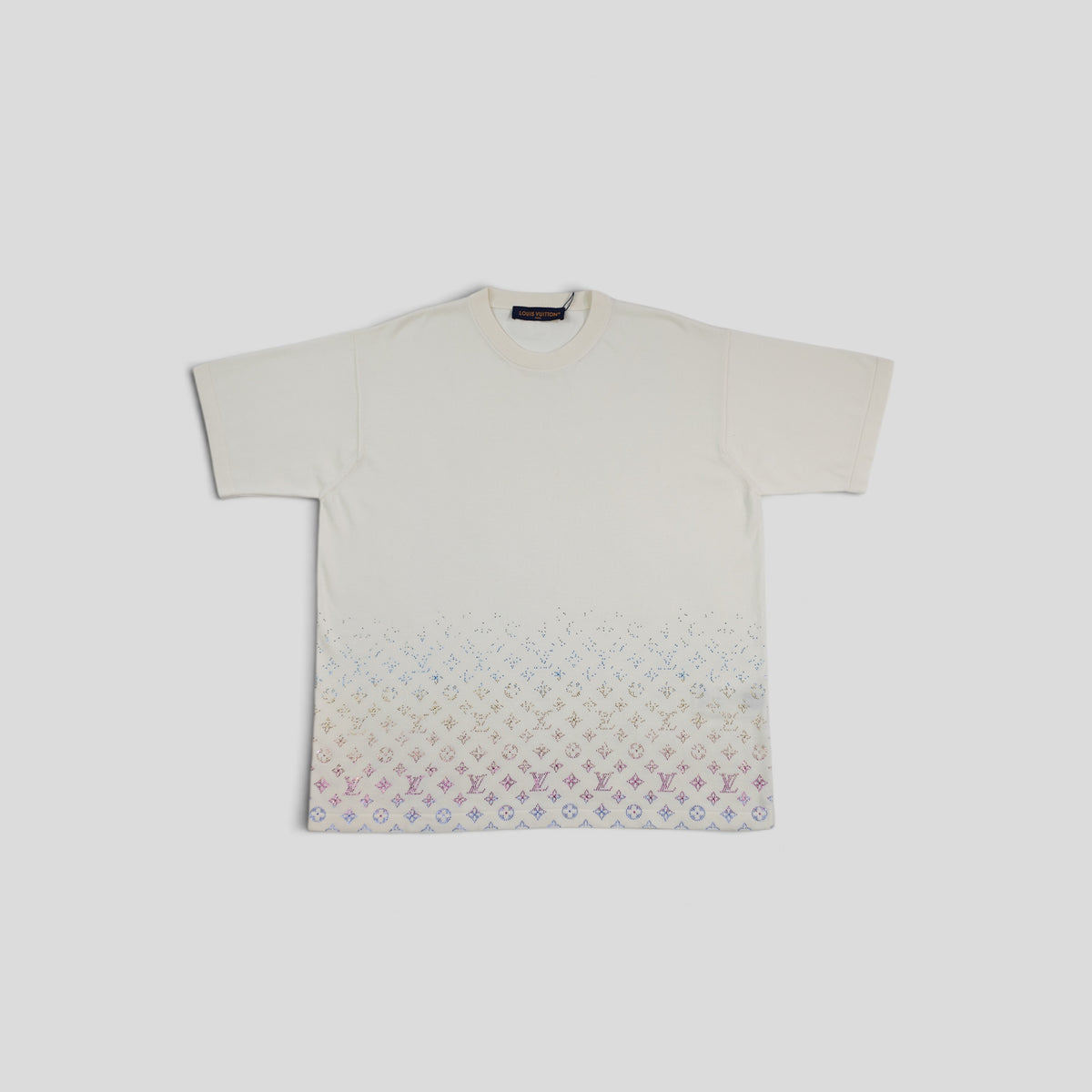 Louis Vuitton Rhinestone Monogram Degrade Tee in White