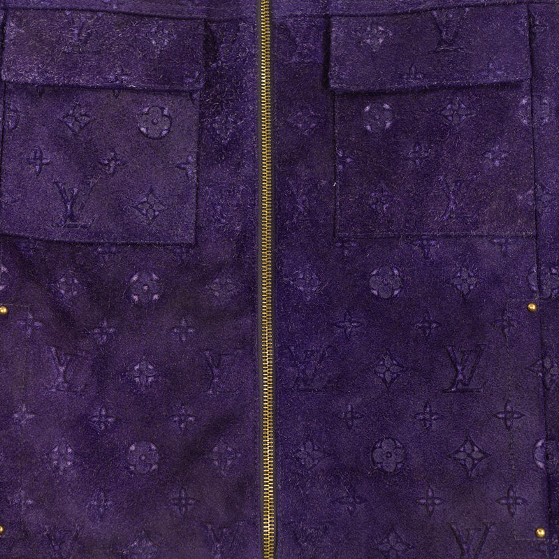 Louis Vuitton Workwear Monogram Embossed Suede Jacket in Purple