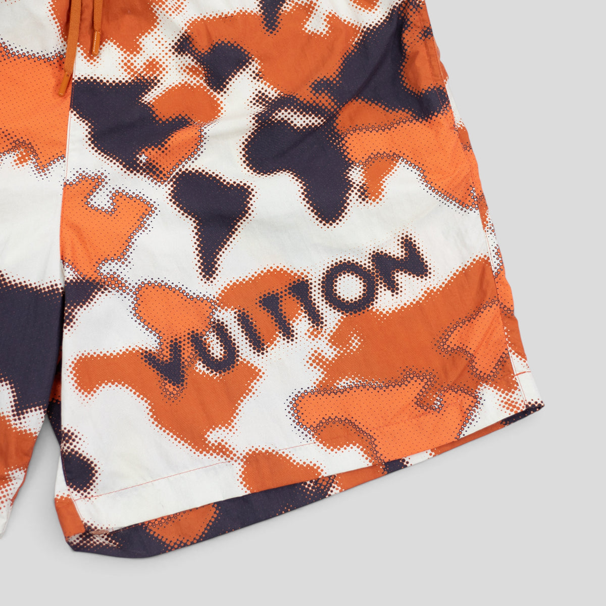 Louis Vuitton World Map Swim Shorts in White/Brown/Orange