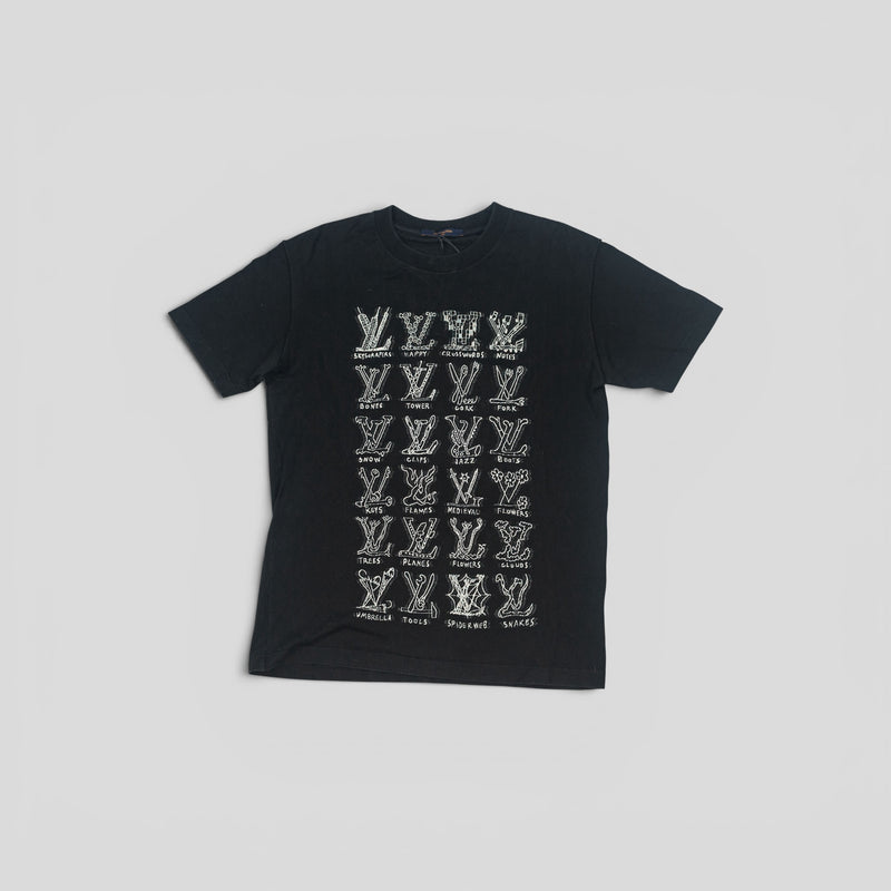 Louis Vuitton Cartoon Logos T-Shirt in Black