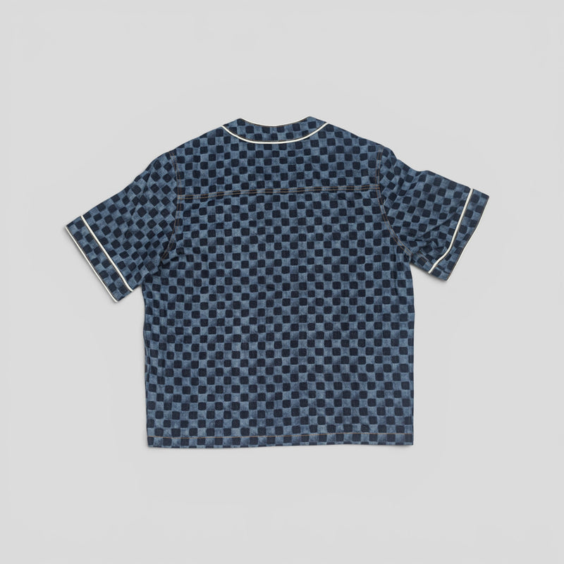Louis Vuitton Damier Denim Baseball Shirt in Blue