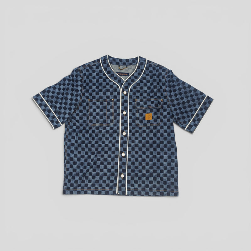 Louis Vuitton Damier Denim Baseball Shirt in Blue