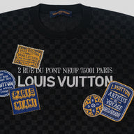 Louis Vuitton Damier Graphic Signature Short Sleeve Crewneck in Black