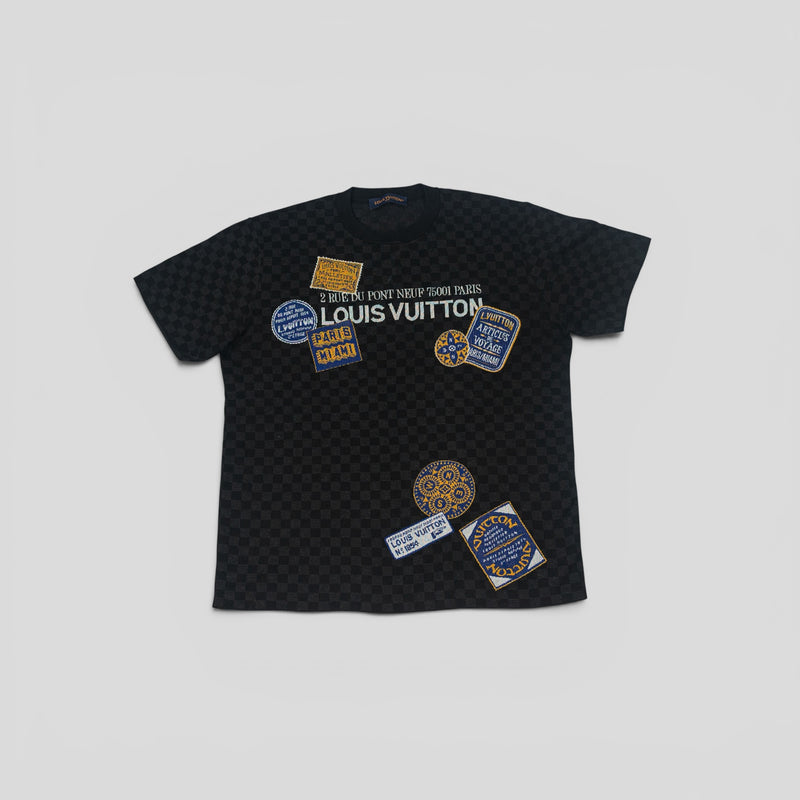 Louis Vuitton Damier Graphic Signature Short Sleeve Crewneck in Black