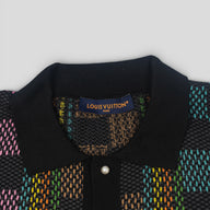 Louis Vuitton Damier Jacquard Pearl-Effect Button Up Knit Shirt