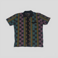 Louis Vuitton Damier Jacquard Pearl-Effect Button Up Knit Shirt