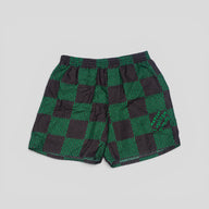 Louis Vuitton Damier Silk Shorts in Black/Brown/Green