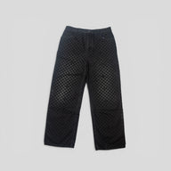 Louis Vuitton Damier Ultrablack Flocked Wide Leg Denim Pants in Black