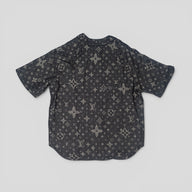 Louis Vuitton Discharged Monogram Baseball Shirt in Black