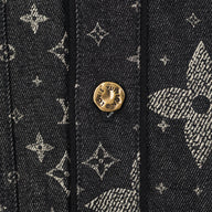 Louis Vuitton Discharged Monogram Baseball Shirt in Black