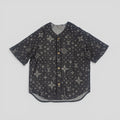Louis Vuitton Discharged Monogram Baseball Shirt in Black