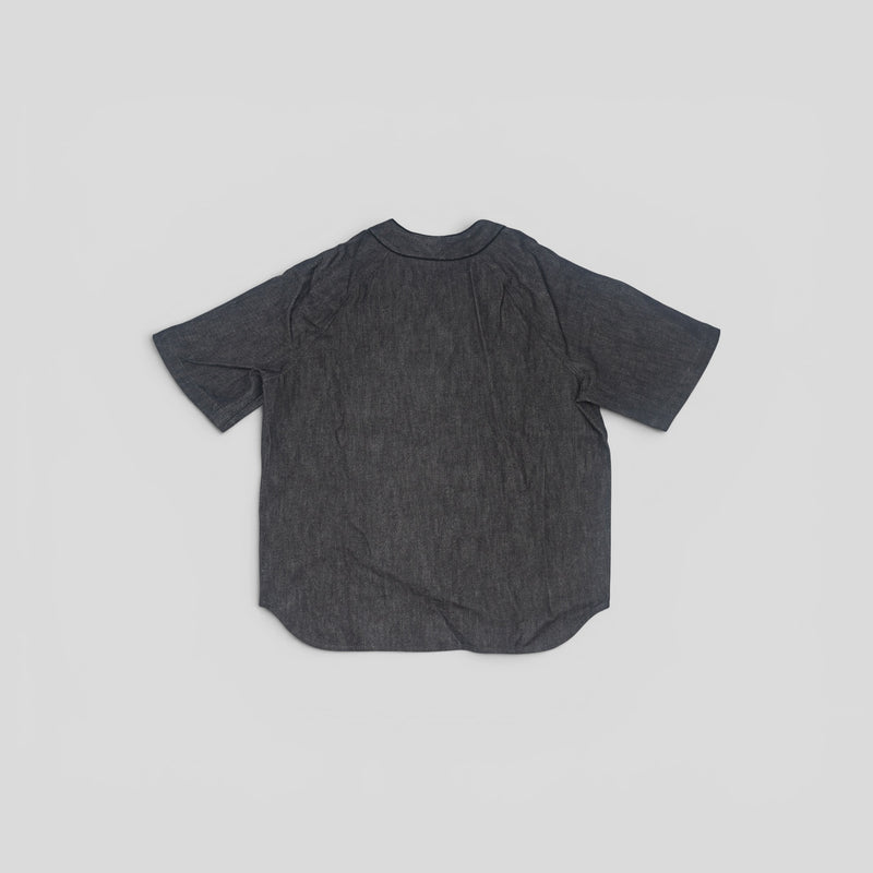 Louis Vuitton Embossed Monogram Baseball Denim Shirt in Black