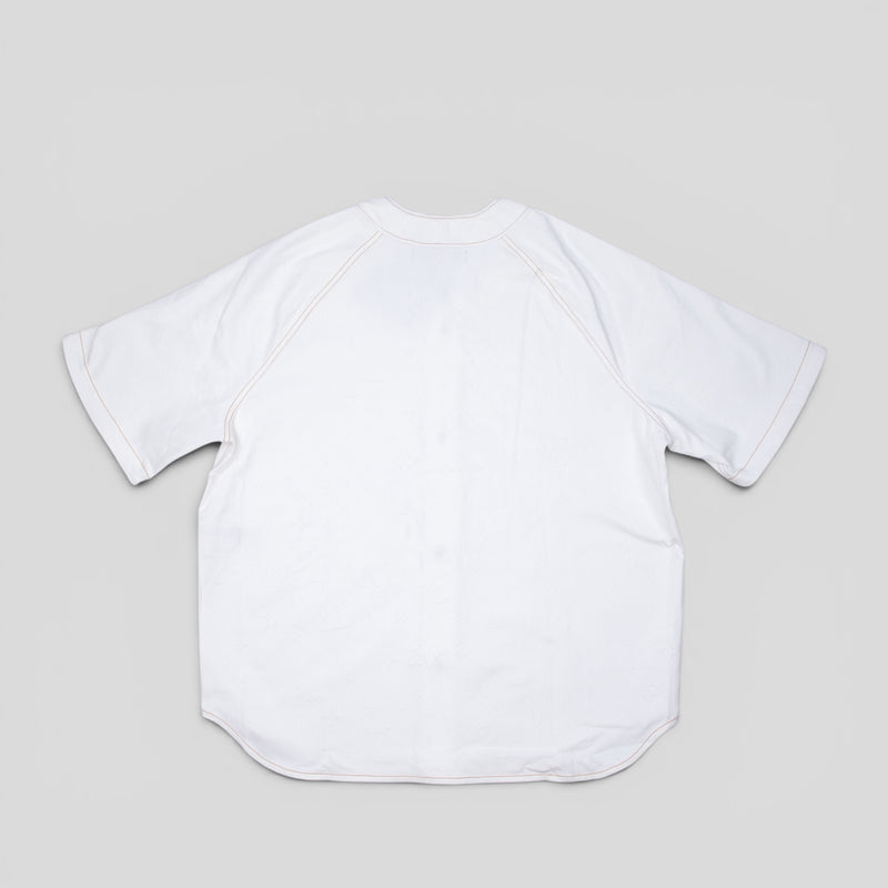 Louis Vuitton Embossed Monogram Baseball Denim Shirt in White