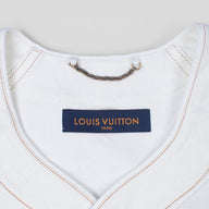 Louis Vuitton Embossed Monogram Baseball Denim Shirt in White
