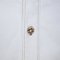 Louis Vuitton Embossed Monogram Baseball Denim Shirt in White