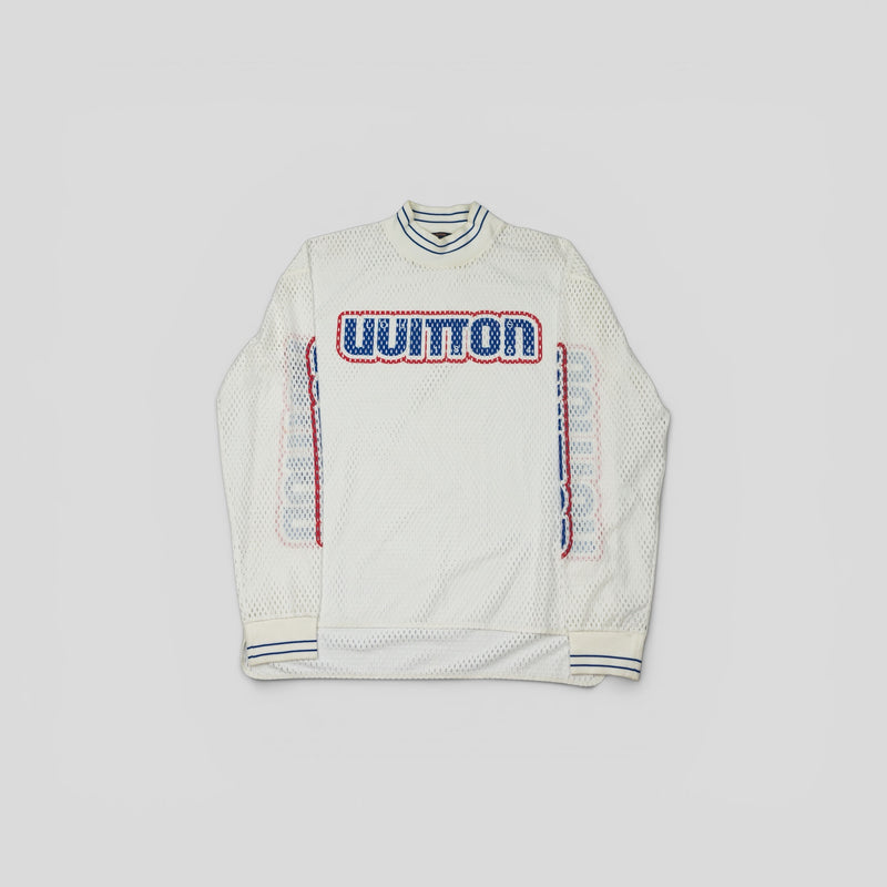 Louis Vuitton Graphic Mesh Long-Sleeved T-Shirt in White