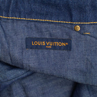 Louis Vuitton LV Embroidered Denim Shorts in Dark Wash