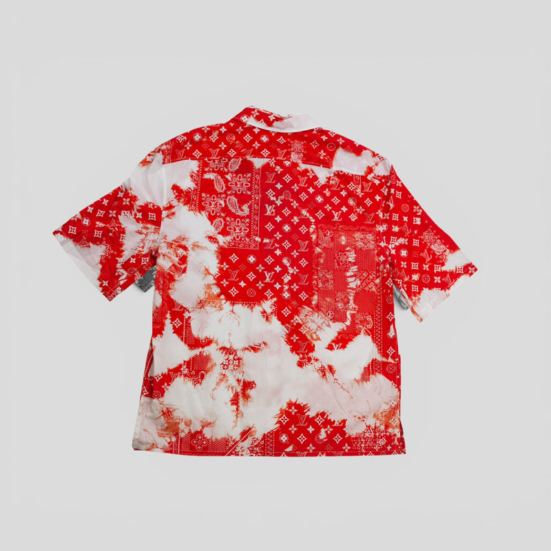 Louis Vuitton Monogram Bandana Short Sleeve Button Up in Orange