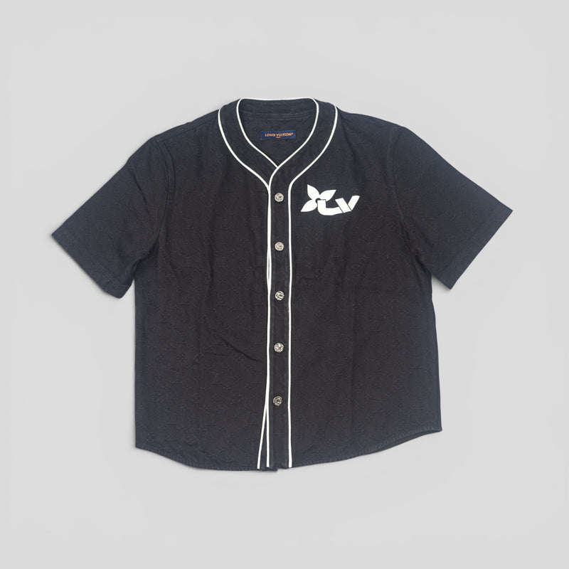 Louis Vuitton Monogram Denim Short Sleeve Shirt in Black
