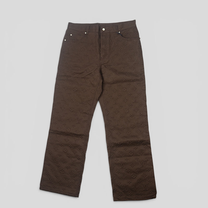 Louis Vuitton Monogram Embossed Carpenter Pants in Brown