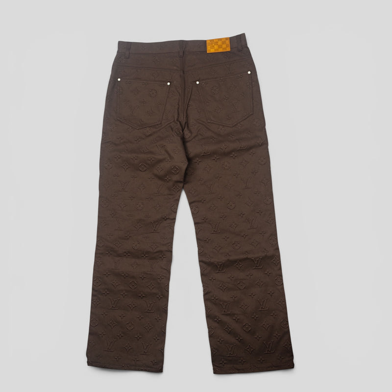 Louis Vuitton Monogram Embossed Carpenter Pants in Brown