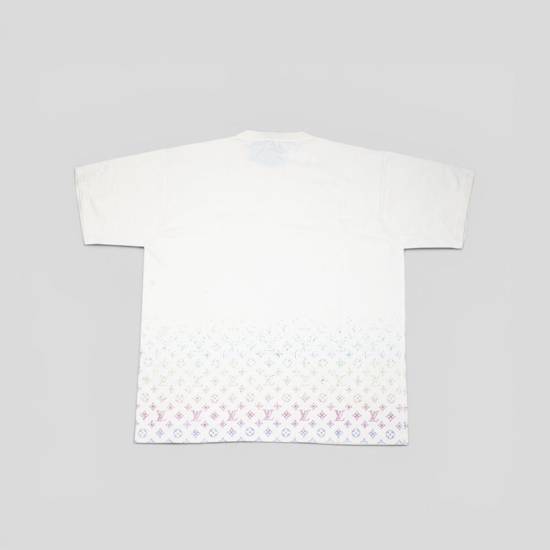 Louis Vuitton Rhinestone Monogram Degrade Tee in White