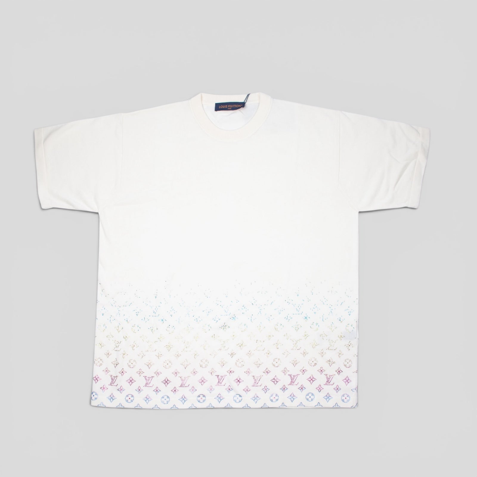 Louis Vuitton Rhinestone Monogram Degrade Tee in White