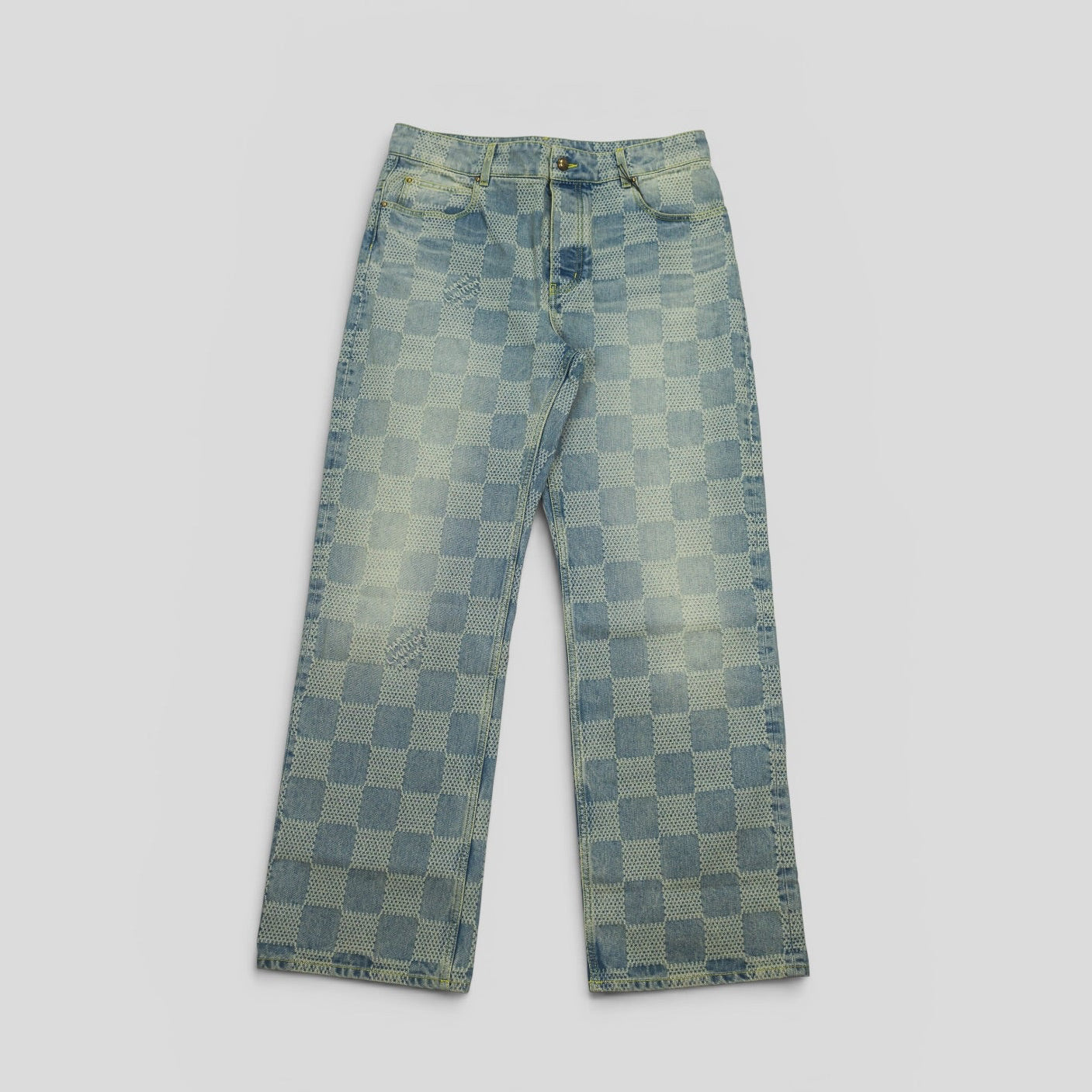 Louis Vuitton 3D Damier Denim Skate Pants in Medium Wash