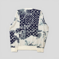 Louis Vuitton Gradient Monogram Bandana Jacquard Crewneck in White/Blue