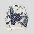 Louis Vuitton Gradient Monogram Bandana Jacquard Crewneck in White/Blue