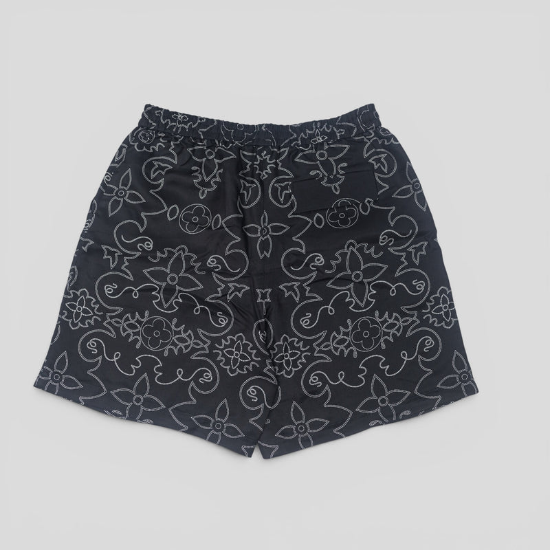 Louis Vuitton Arabesque Printed Silk Shorts in Black/White