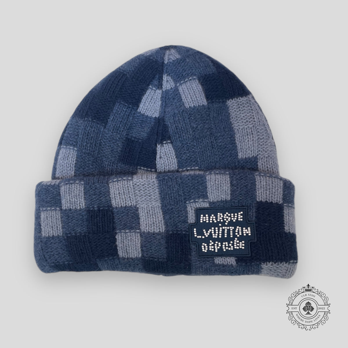 Louis Vuitton Blue Damoflage Bonnet Beanie