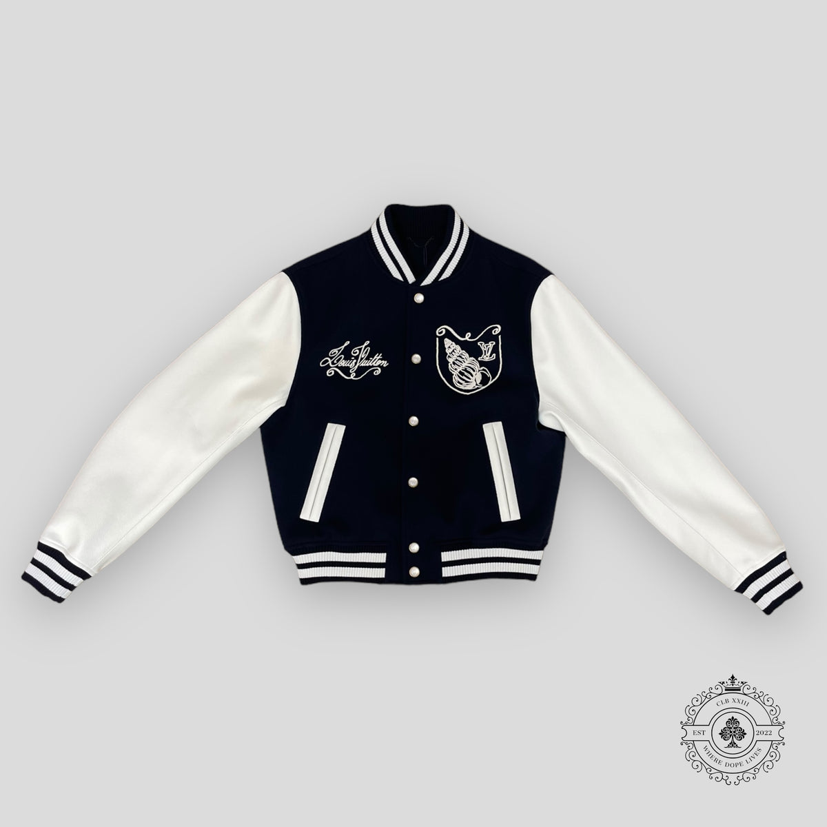 Louis Vuitton Calfskin Varsity Jacket in Navy