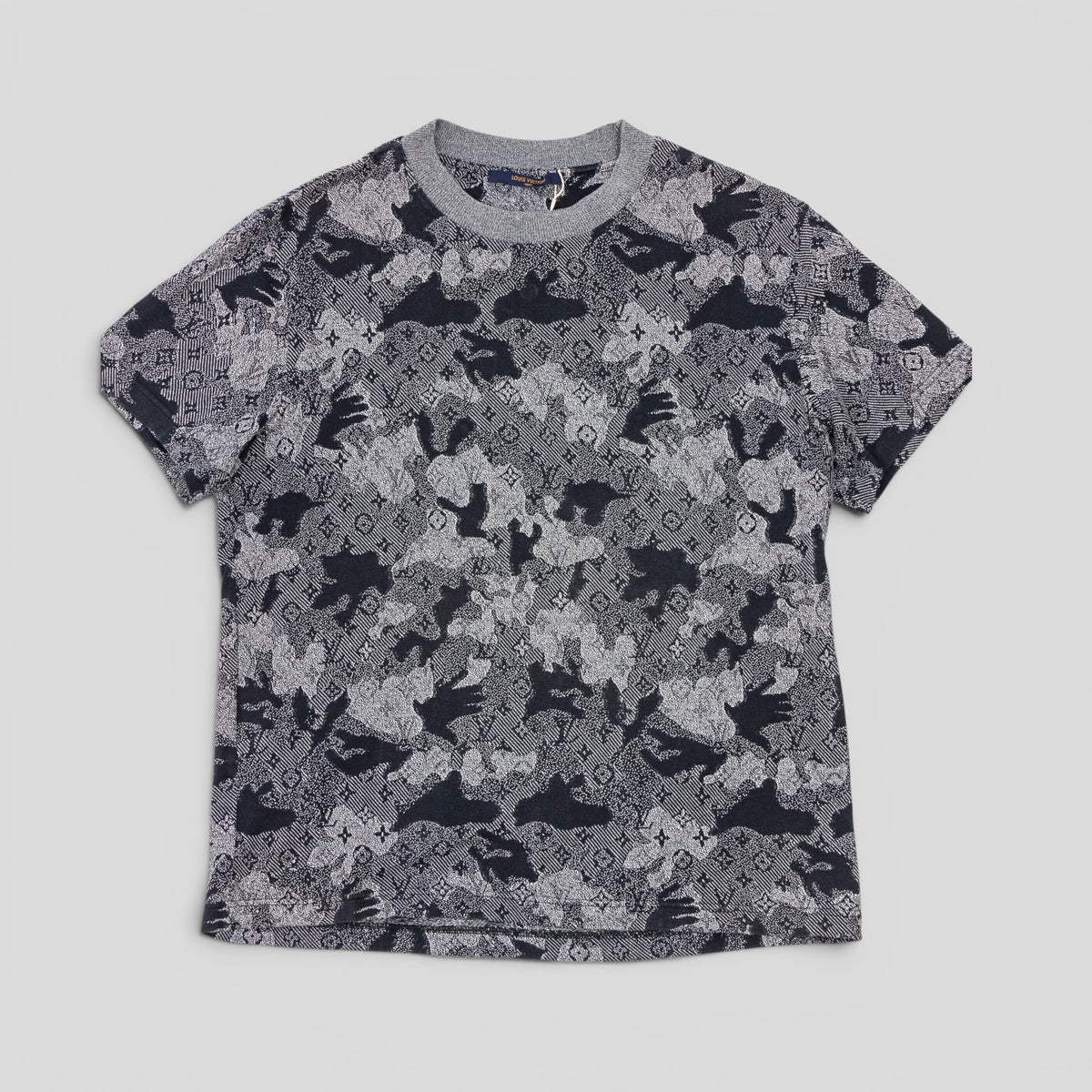 Louis Vuitton Camo Monogram Jacquard T-Shirt in Grey