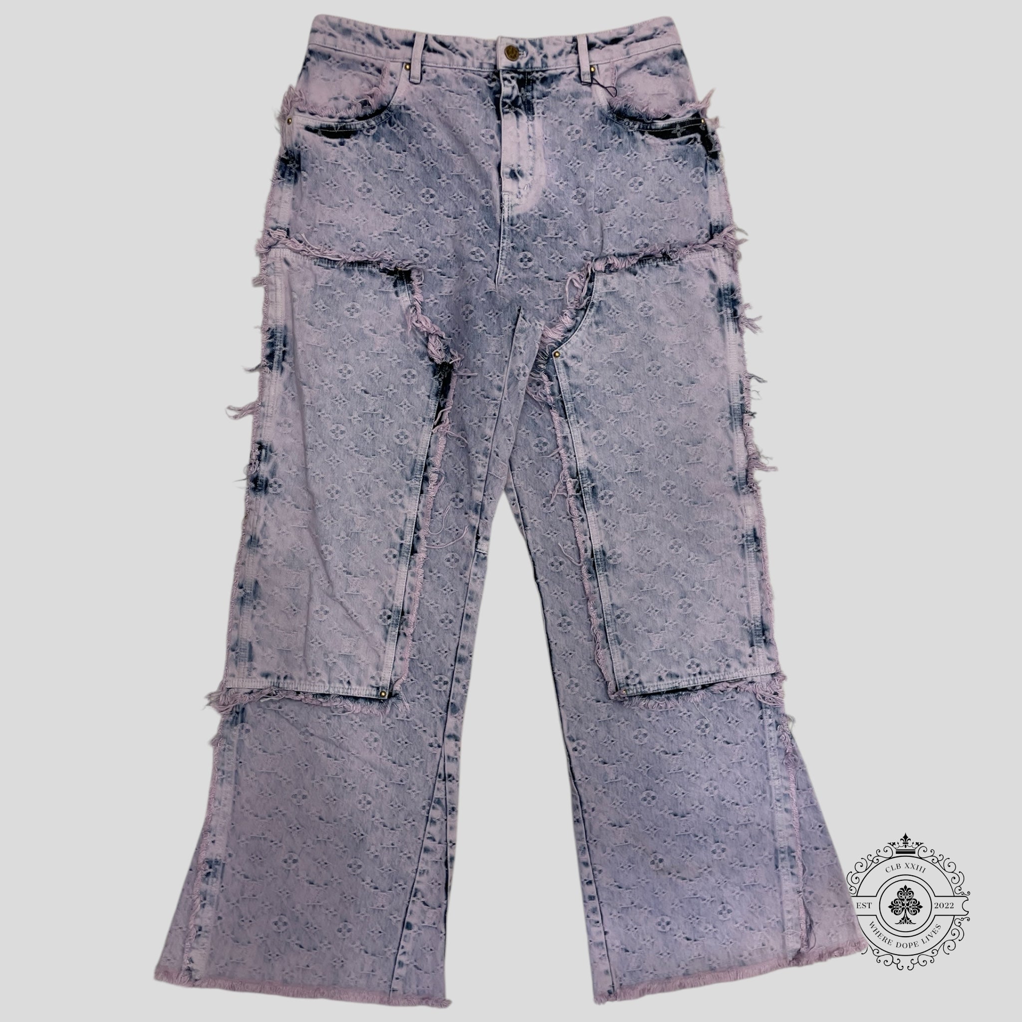 Louis Vuitton Frayed Monogram Double Knee Carpenter Pants