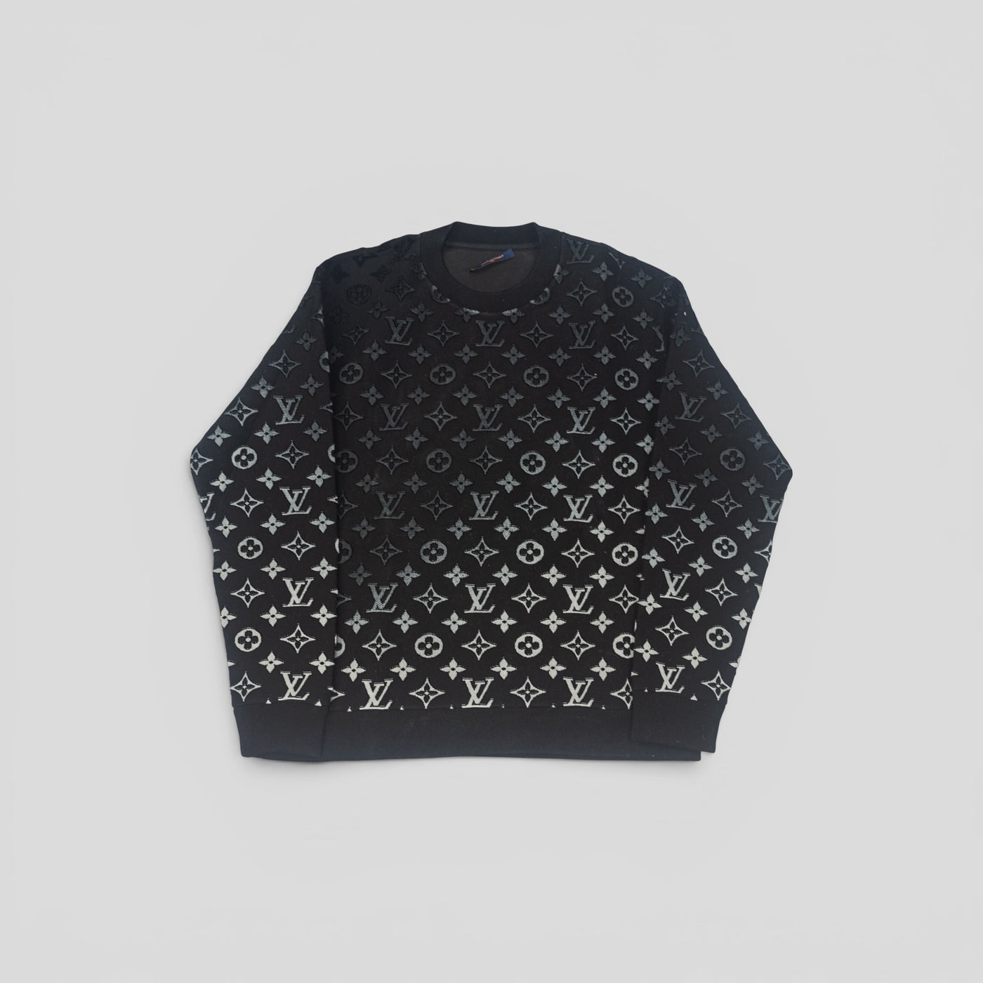 Louis Vuitton Gradient Monogram Fil Coupe Crewneck in Black
