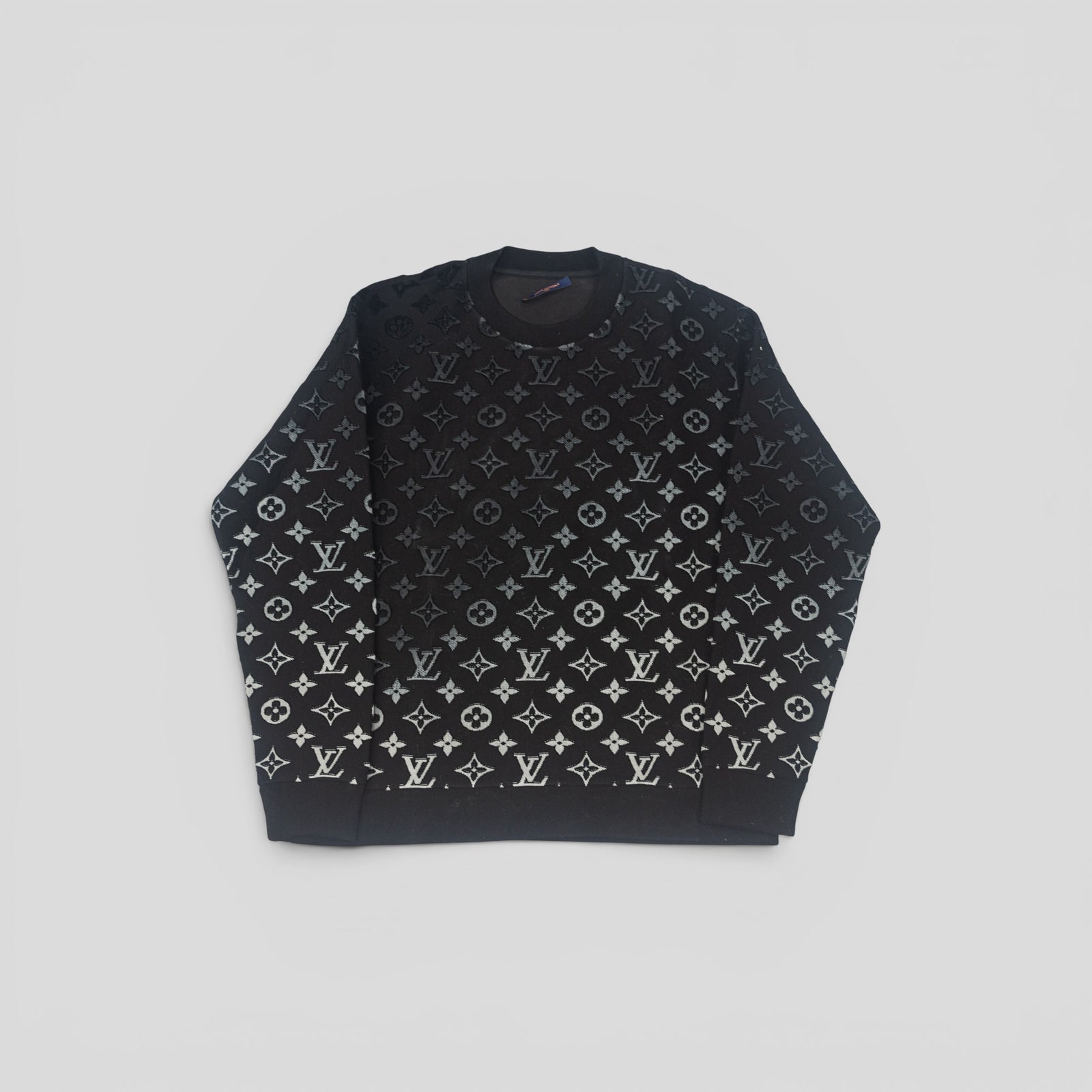 Louis Vuitton Gradient Monogram Fil Coupe Crewneck in Black