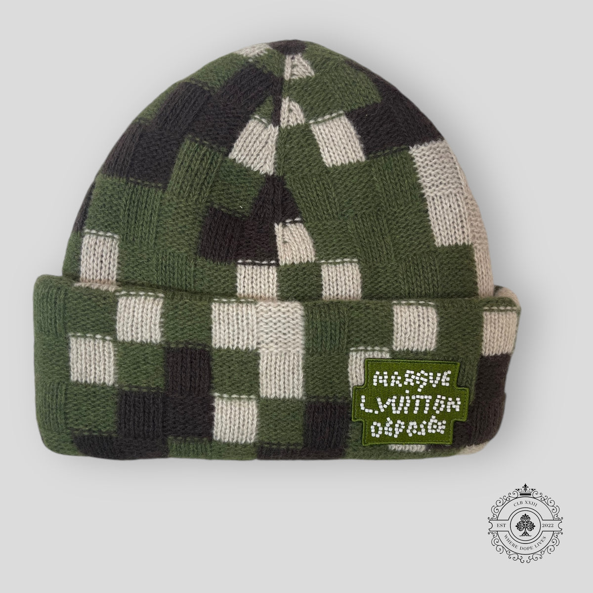 Louis Vuitton Green Damoflage Bonnet Beanie