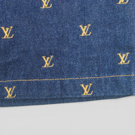 Louis Vuitton LV Embroidered Denim Shorts in Dark Wash