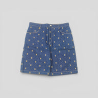 Louis Vuitton LV Embroidered Denim Shorts in Dark Wash
