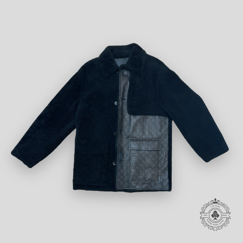 Louis Vuitton Leather and Shearling Business Coat