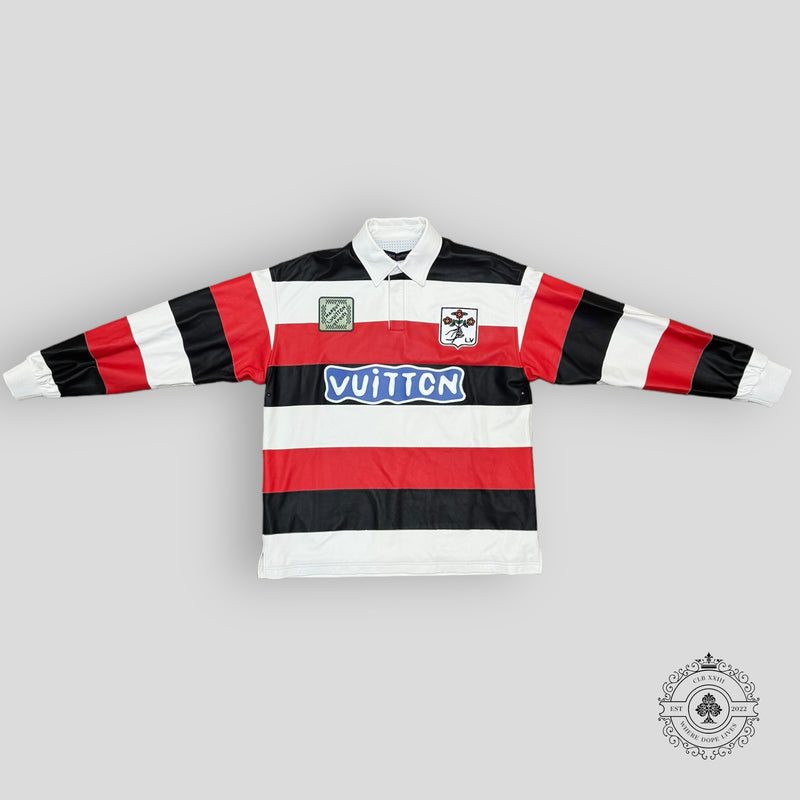 Louis Vuitton Long-Sleeved Leather Intarsia Rugby Polo